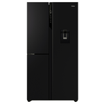 Haier 574L S+ Three Door Side by Side Fridge Non-Plumbed Water Dispenser Black HRF575XHC hero image