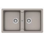 Abey Schock Typos N200 Double Bowl Sink with No Taphole - Concrete TN200C-NTH hero image