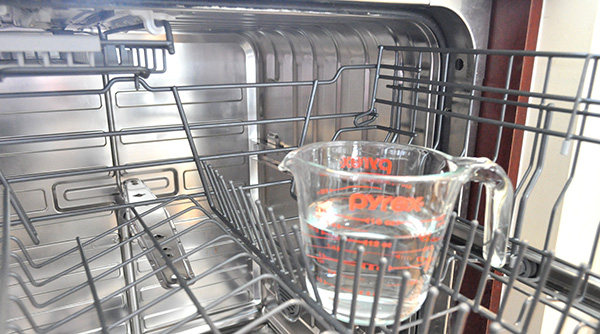 vinegar in dishwasher