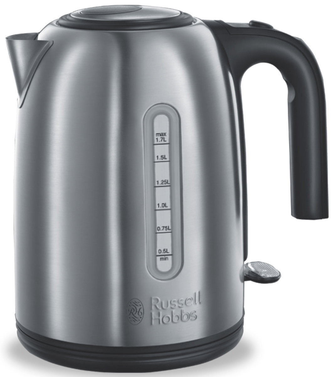 Russell Hobbs Glass 1.7L Electric Kettle, Black & Stainless Steel