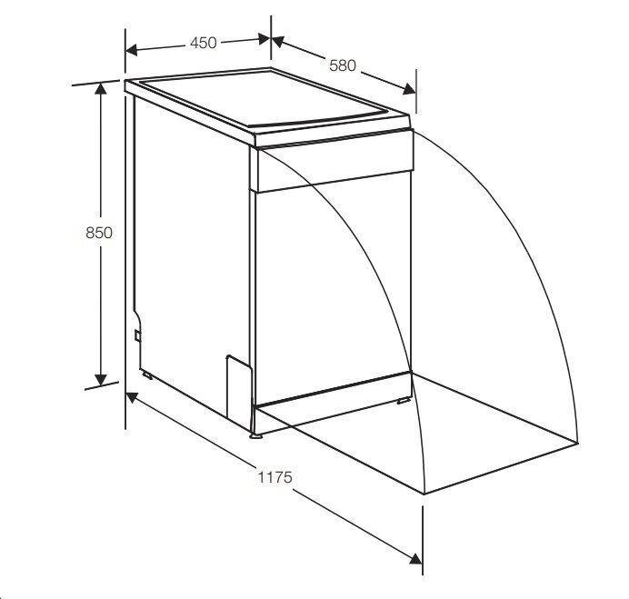 Delonghi DEDW45S 45cm Slimline Freestanding Dishwasher