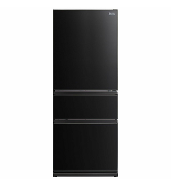 mitsubishi 492l 3 door bottom mount fridge black stainless