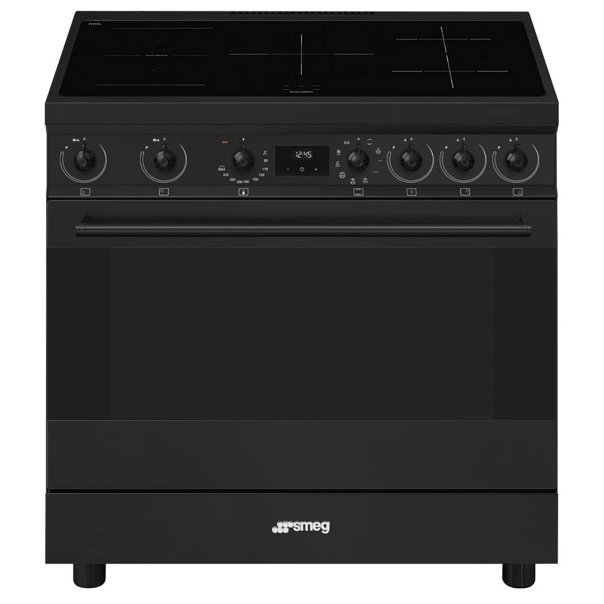 Smeg 90cm Freestanding Oven Stove with Induction Hob Black C9IMN2 Appliances Online