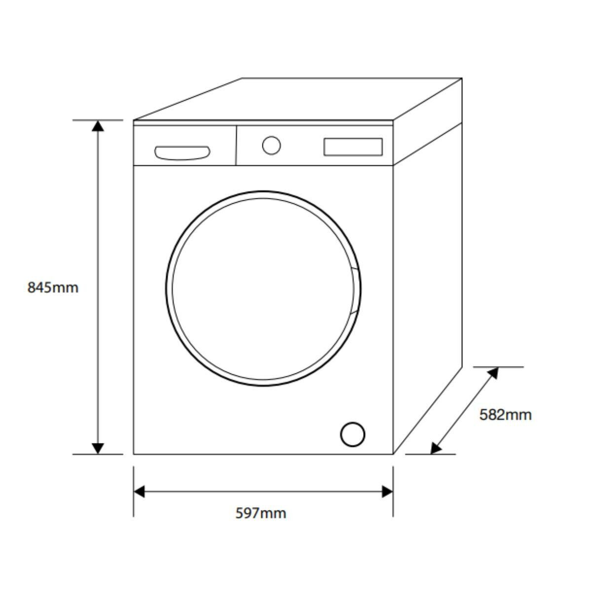 washing machine front loader size