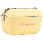 Polarbox Rainbow 12L Cooler Yellow with Lilac Strap and Rose Logo & Rivet PLBR12YR hero image
