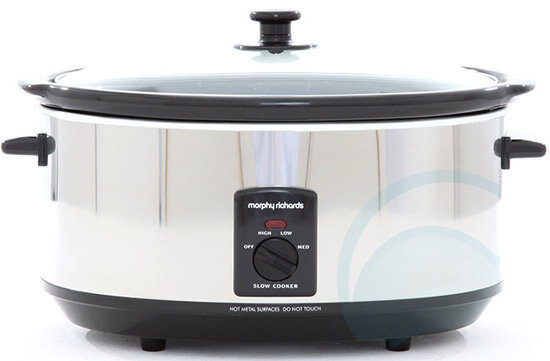 Morphy Richards 48715 Oval Slow Cooker, 6.5 L - Silver 220 VOLT NOT FOR USA