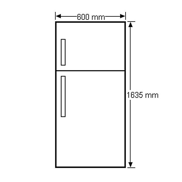 standard size of refrigerator in mm