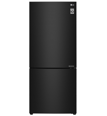 lg gb 455ble 420l bottom mount fridge black