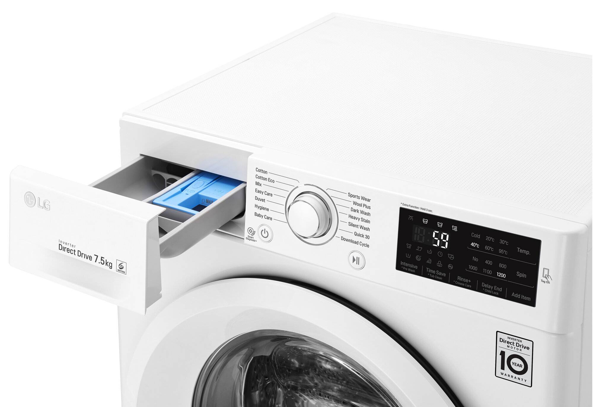 Lg 7.5 kg front on sale load washing machine wd1275tc5w