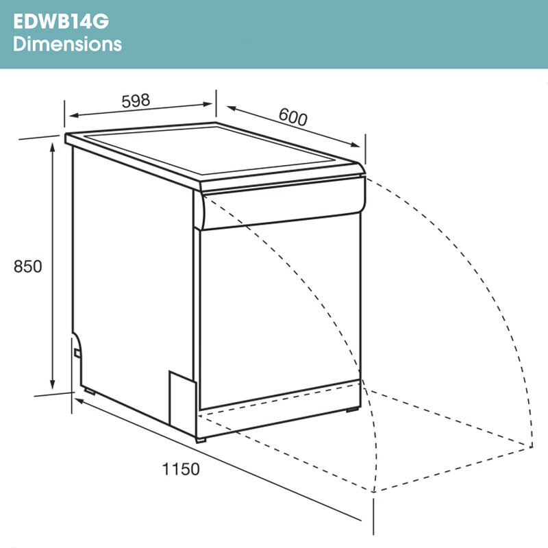 Euromaid black best sale glass dishwasher