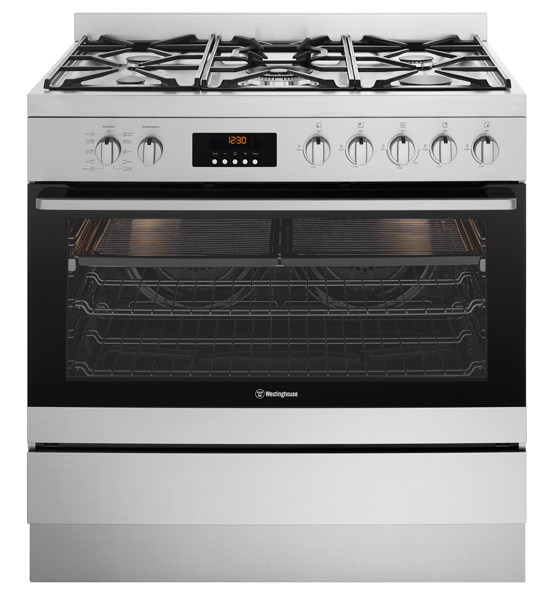 westinghouse dual fuel freestanding oven 90cm