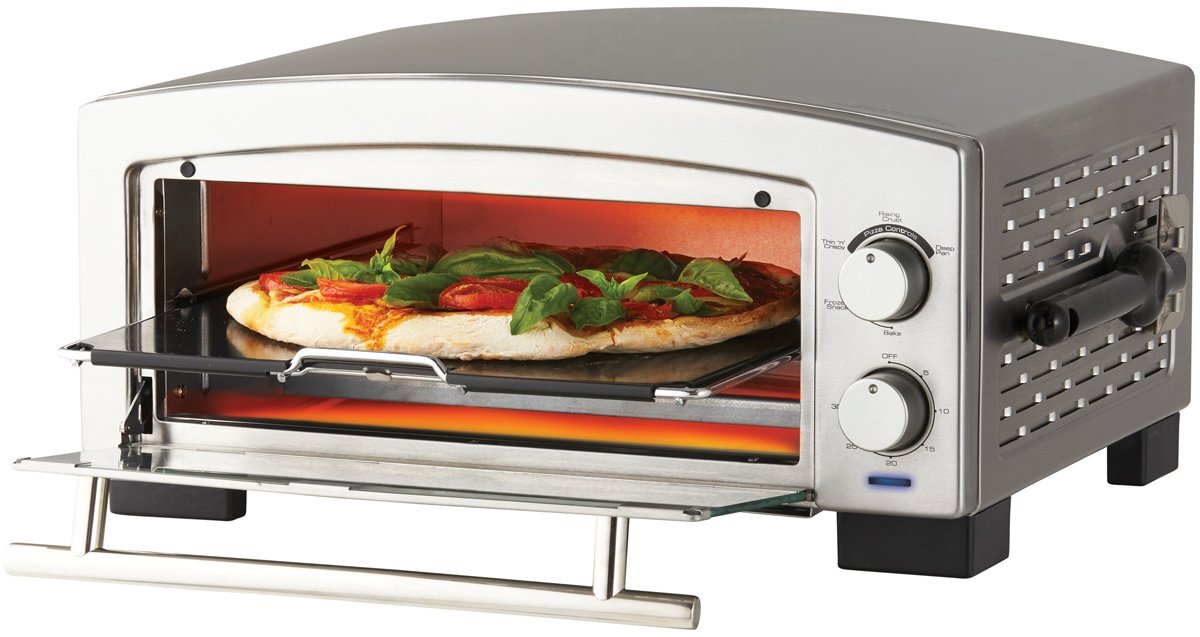 BLACK+DECKER 5-Minute Pizza Oven and Snack Maker, Stainless Steel, P300S 