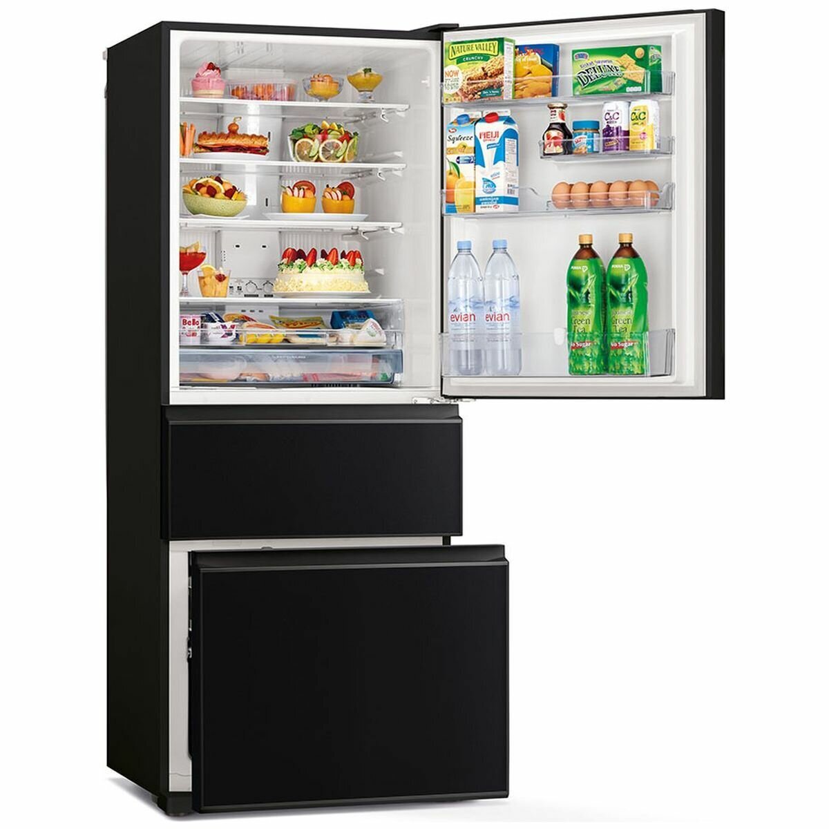 mitsubishi electric 450l cgx series bottom mount fridge