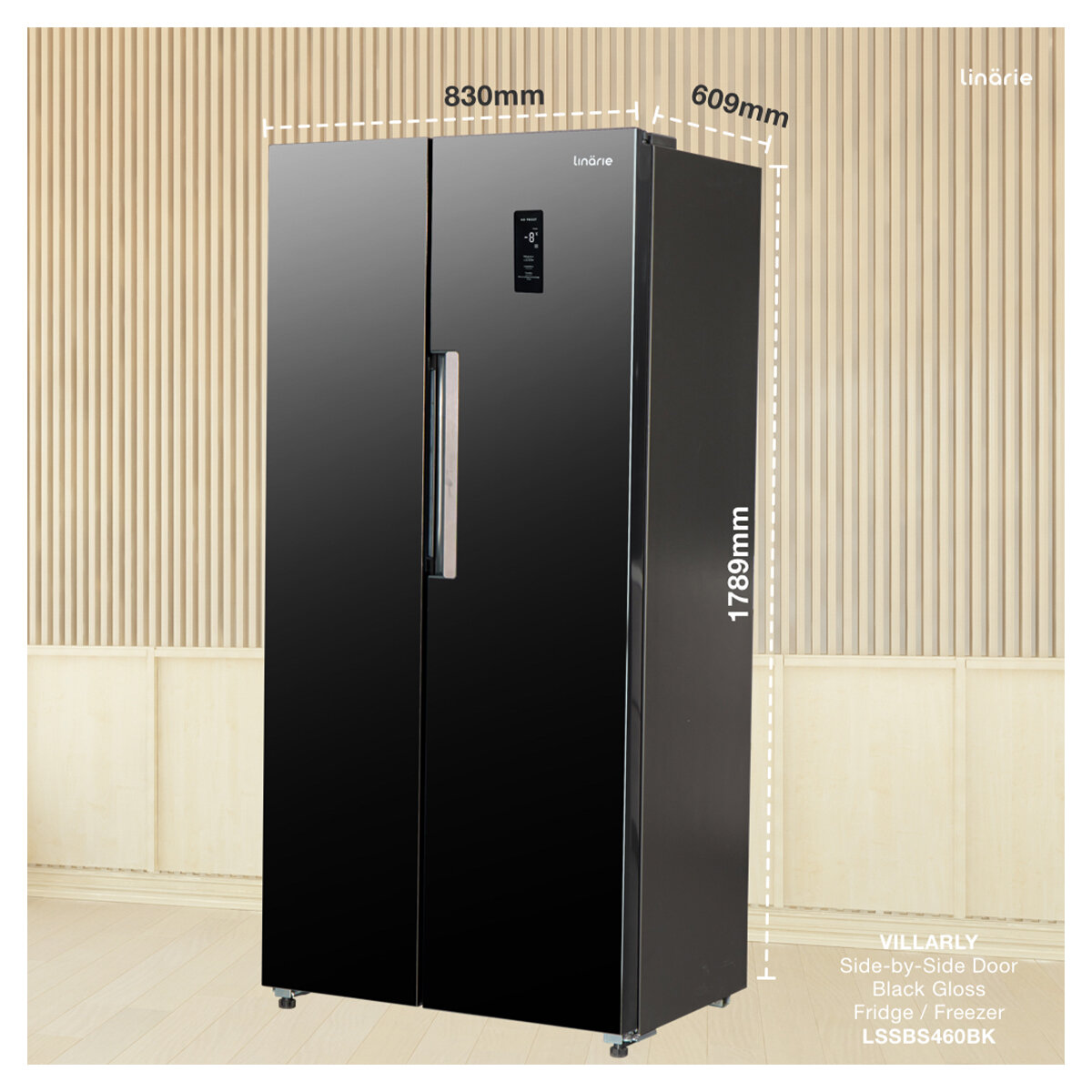 Black gloss store fridge freezer