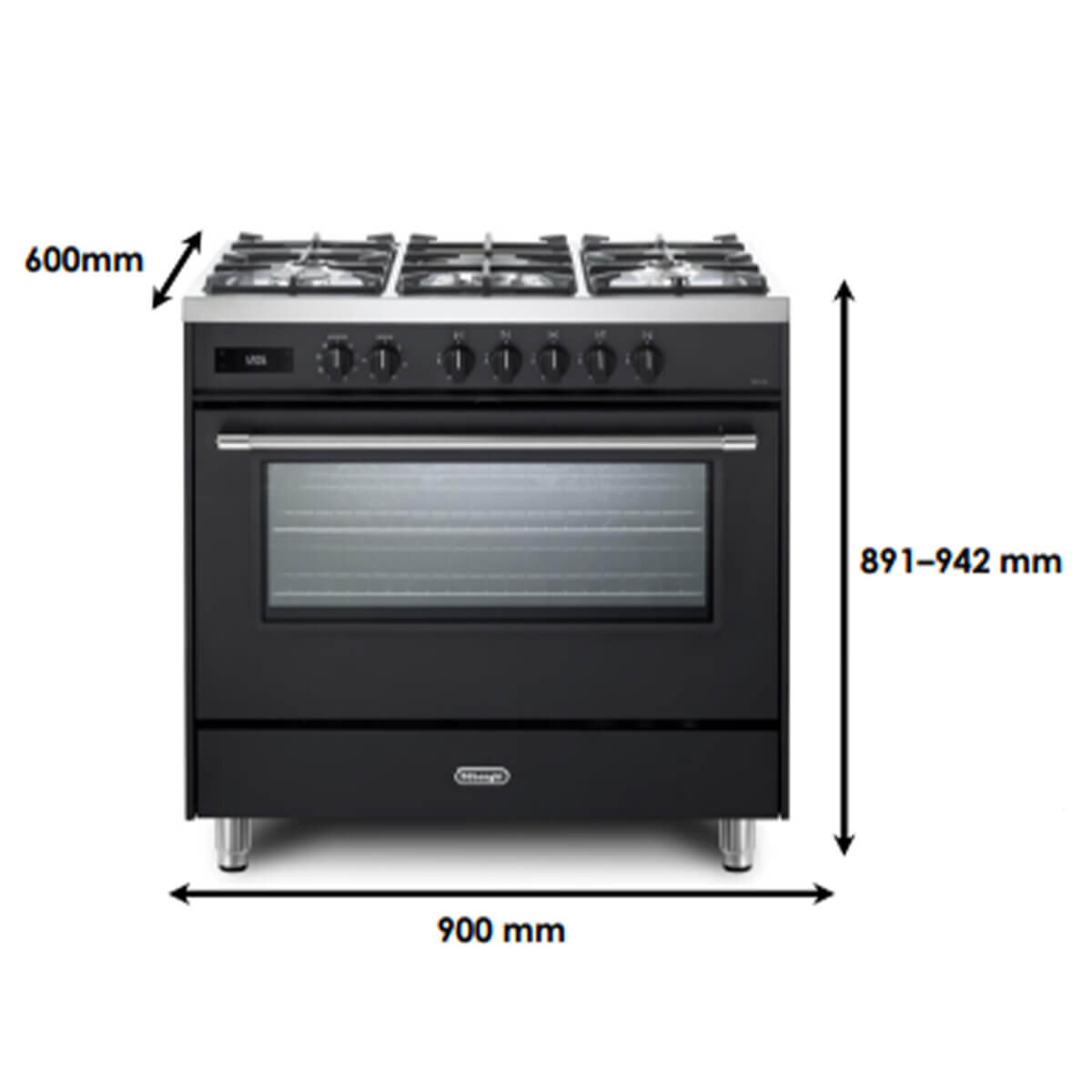 Delonghi 90cm Freestanding Dual Fuel Oven Stove DEF1407A