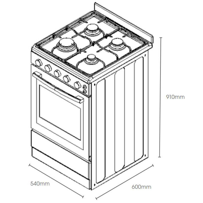 euromaid fgo54s 540mm gas oven