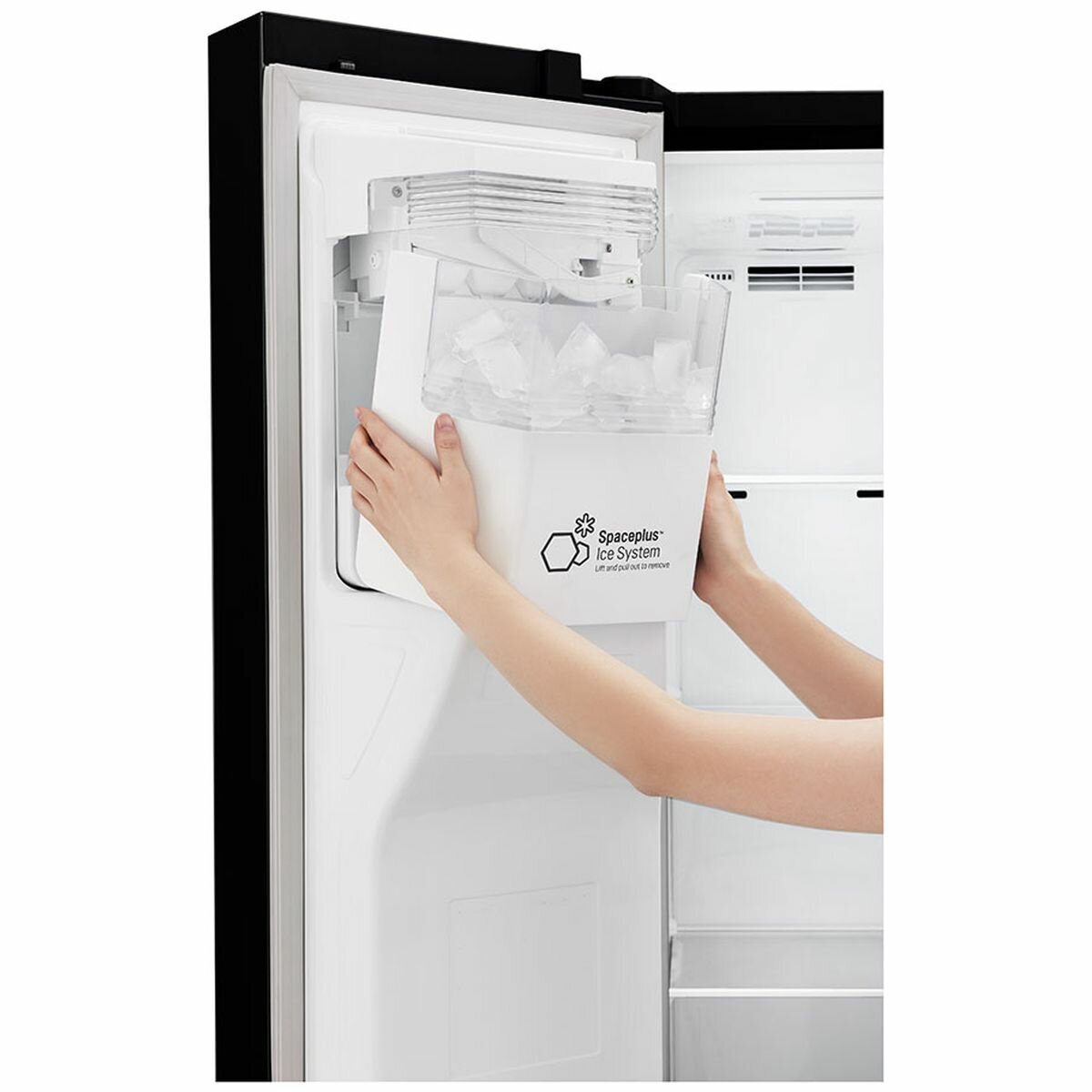 LG 668L Side by Side Fridge with Non-Plumbed Ice & Water Dispenser  GS-L668MBNL