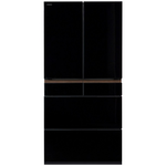 Hitachi 670L Multi Drawer French Door Refrigerator Crystal Black Glass R-GW670TAXK hero image