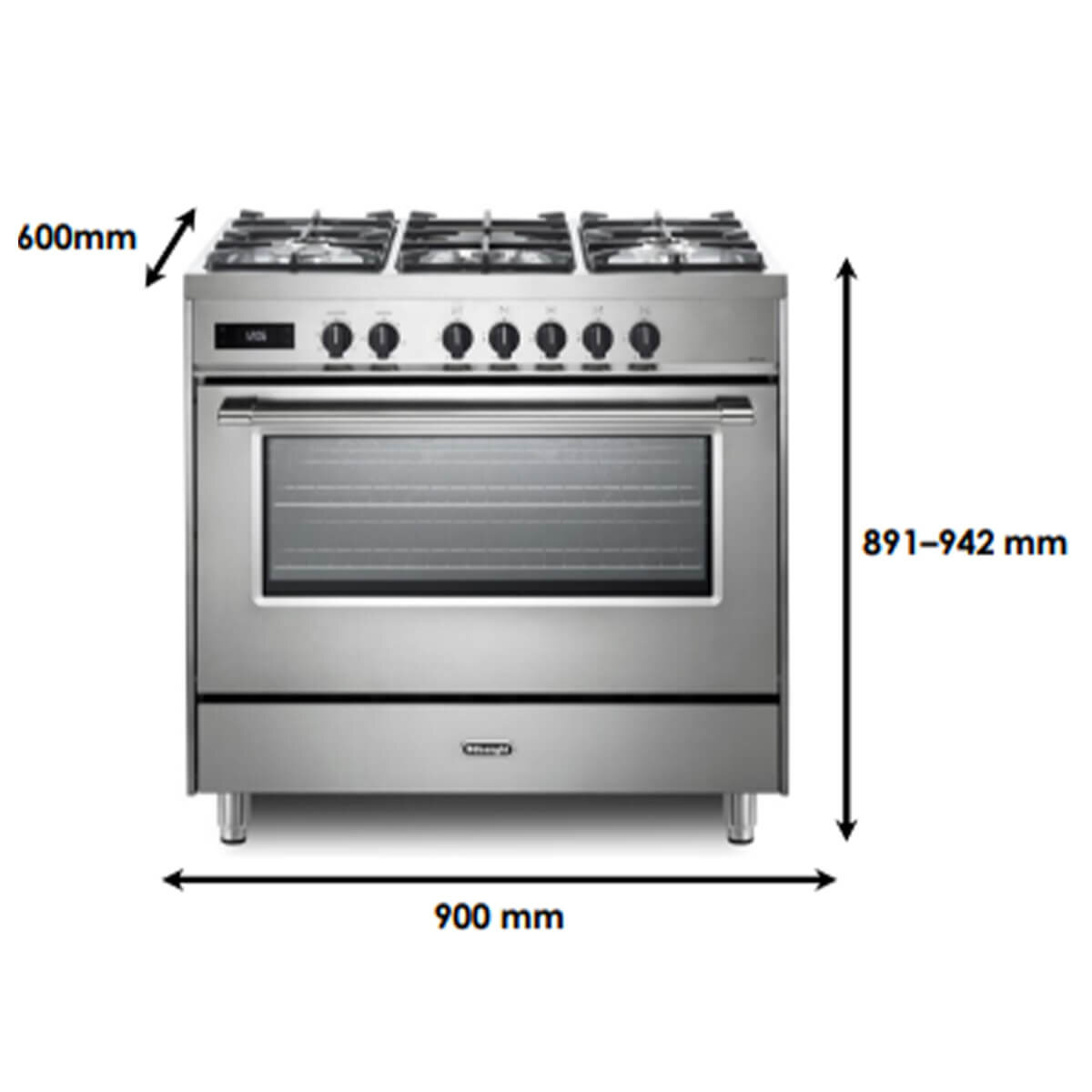 Delonghi 90cm Freestanding Dual Fuel Oven Stove DEF1407S