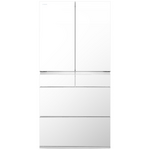 Hitachi 670L Multi Drawer French Door Refrigerator Crystal White Glass R-GW670TAXW hero image