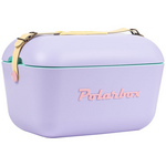 Polarbox Rainbow 12L Cooler Lilac with Yellow Strap and Rose Logo & Rivet PLBR12LR hero image