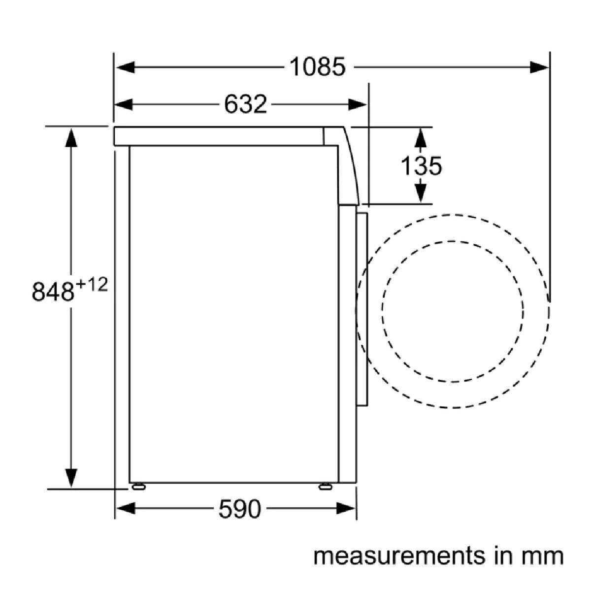 washing machine bosch size