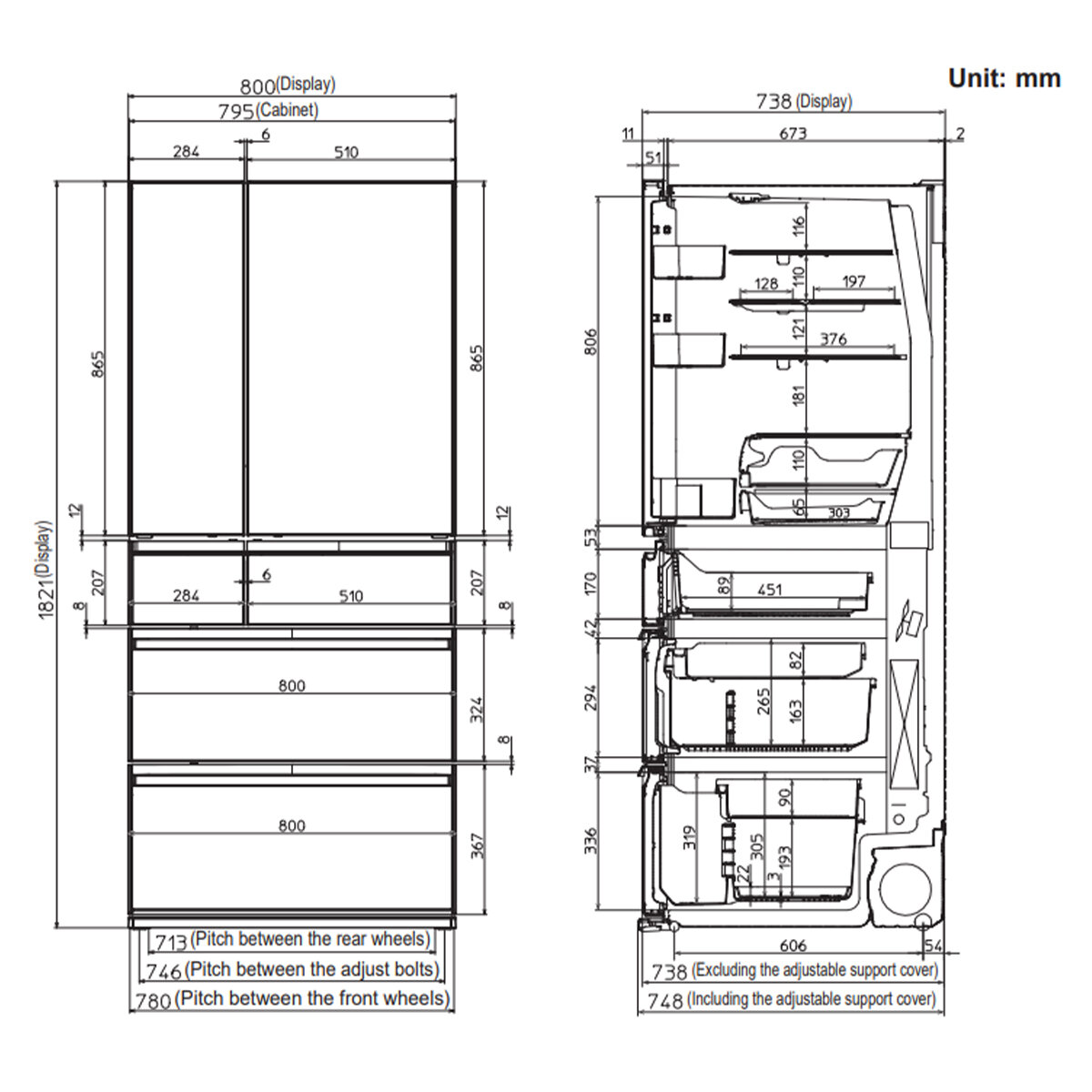 refrigerator box dimensions