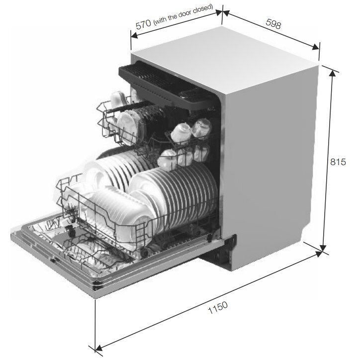 Delonghi semi integrated fashion dishwasher