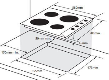 600mm electric cooktop