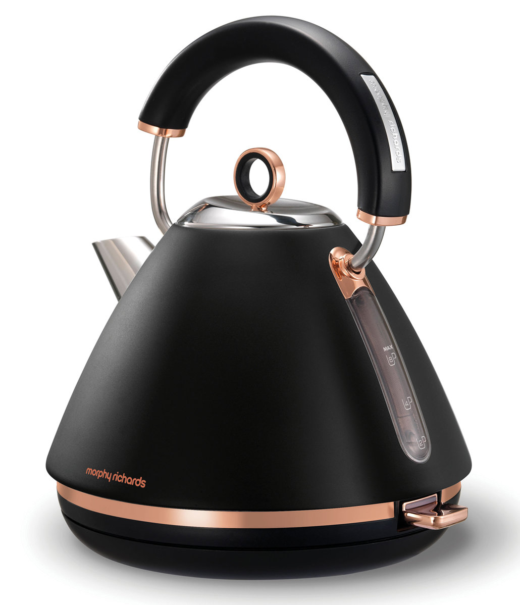 morphy richards kettle and toaster black and rose gold