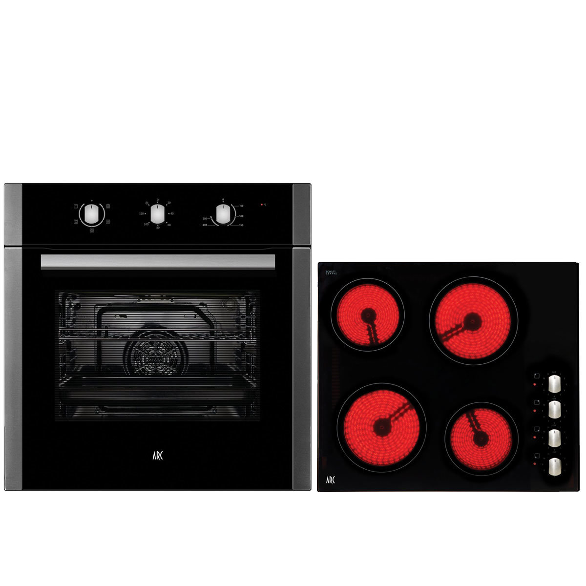 New Arc 60cm Electric Oven 60cm Ceramic Cooktop Pack Acpc2