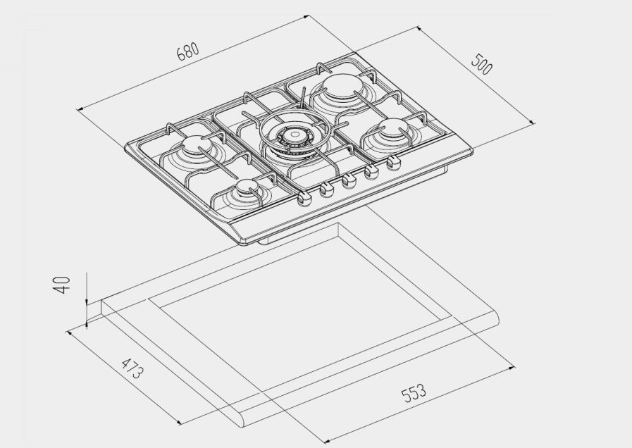 New Blanco Cg705wxffc 70cm Natural Gas Cooktop 9326039011130 Ebay