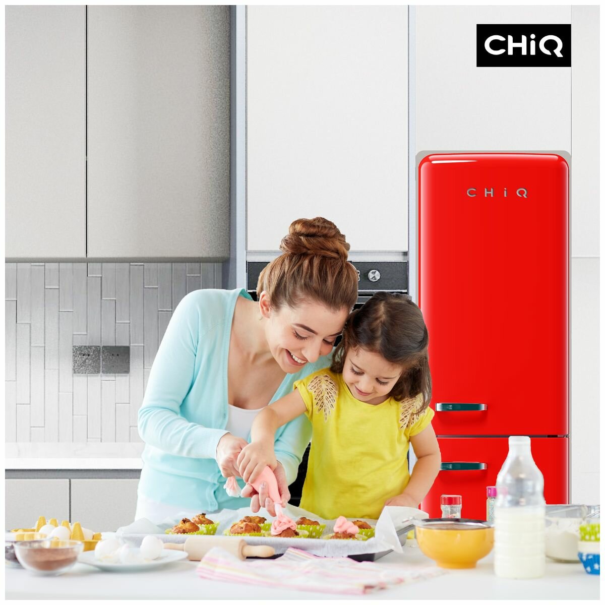 chiq 435l top mount fridge