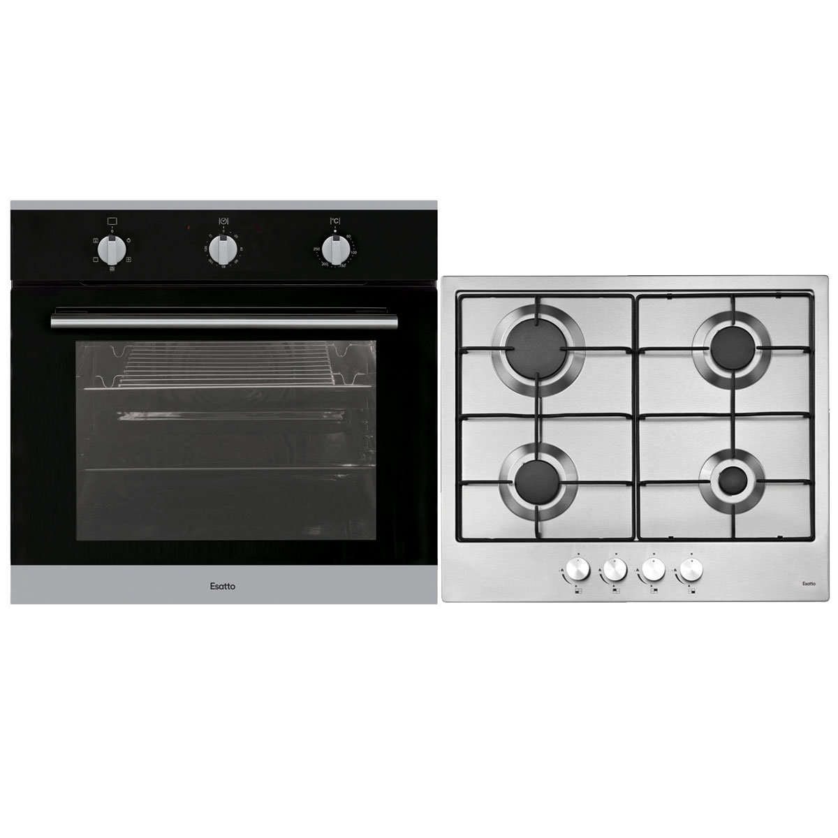 New Esatto 60cm Electric Oven 60cm Natural Gas Cooktop Pack