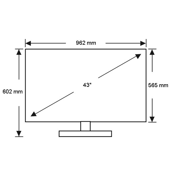 Sony KDL43W800C 43 109cm Full HD Smart 3D Android LED LCD TV Front Dimension High 