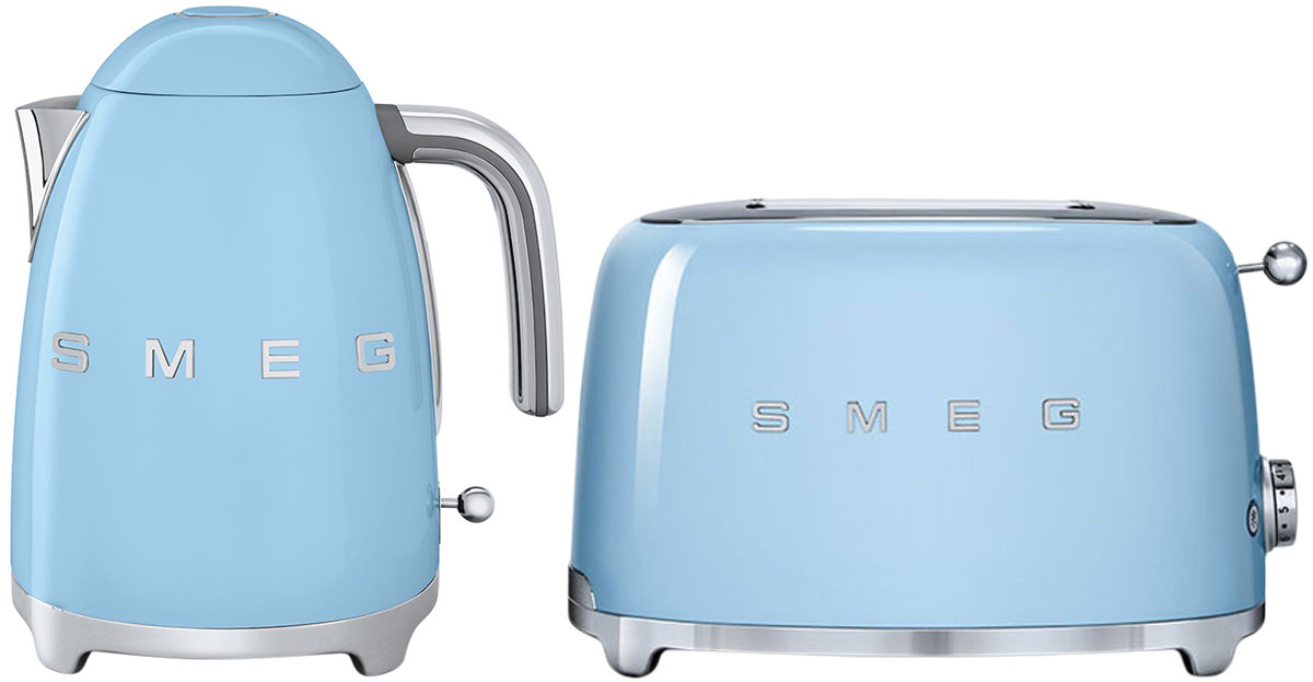 smeg light blue kettle