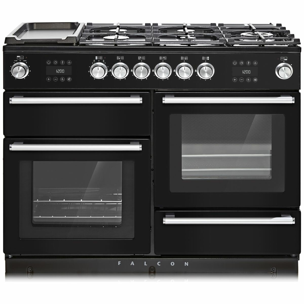 black freestanding double oven