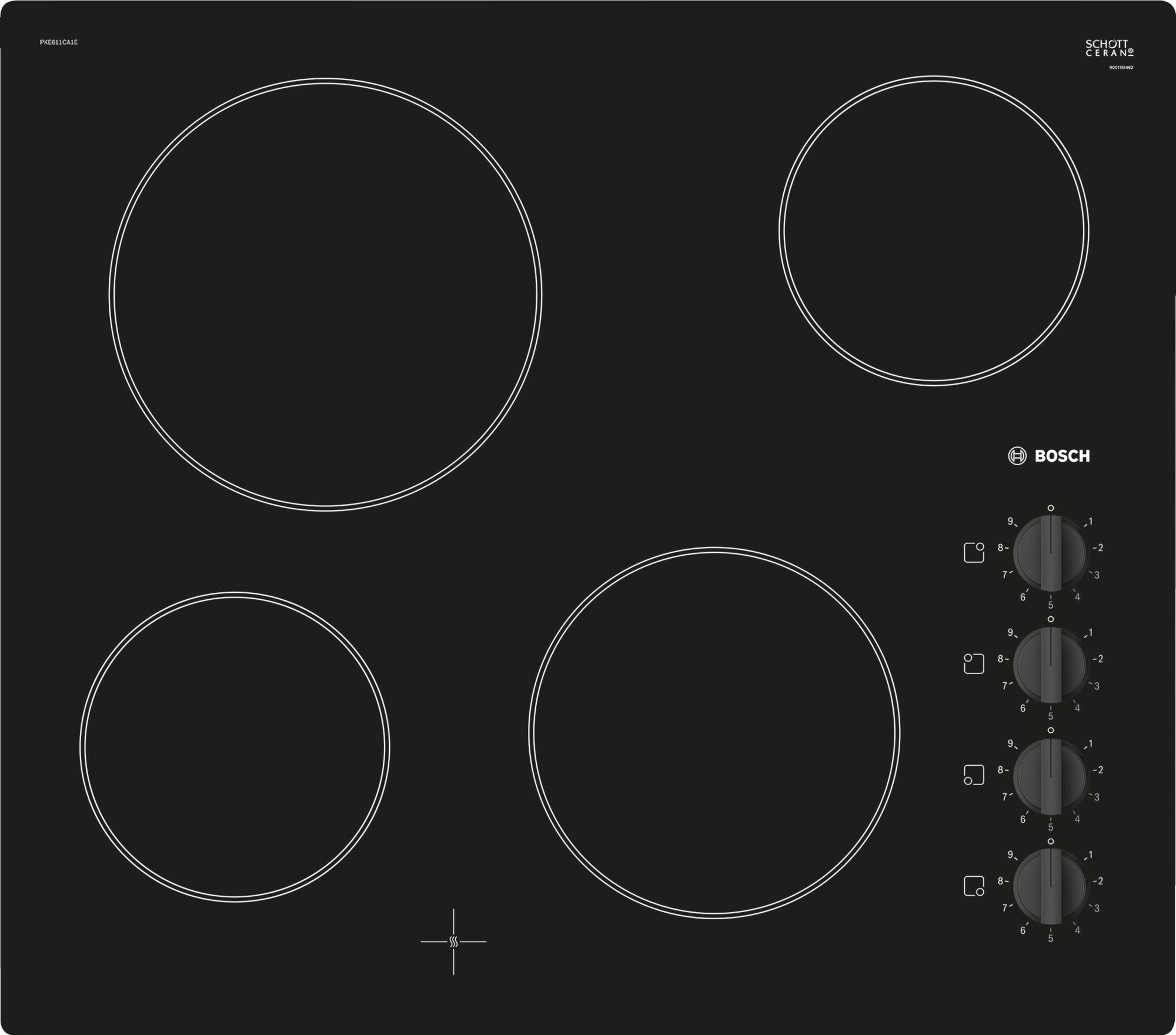 Bosch Pke611ca1a 60cm Serie 2 Ceramic Electric Cooktop