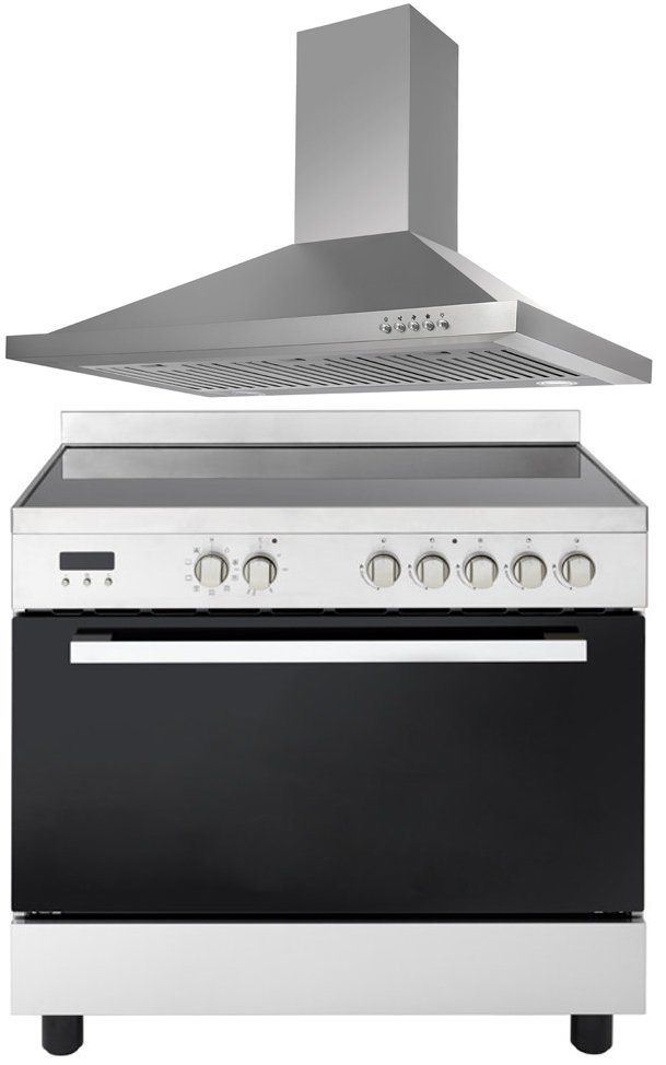 Esatto 90cm Electric Freestanding Oven 90cm Canopy Rangehood