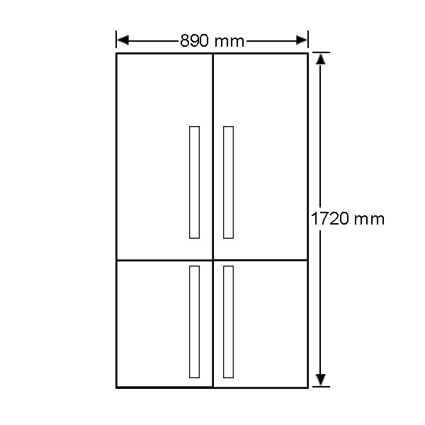 4 door refrigerator size