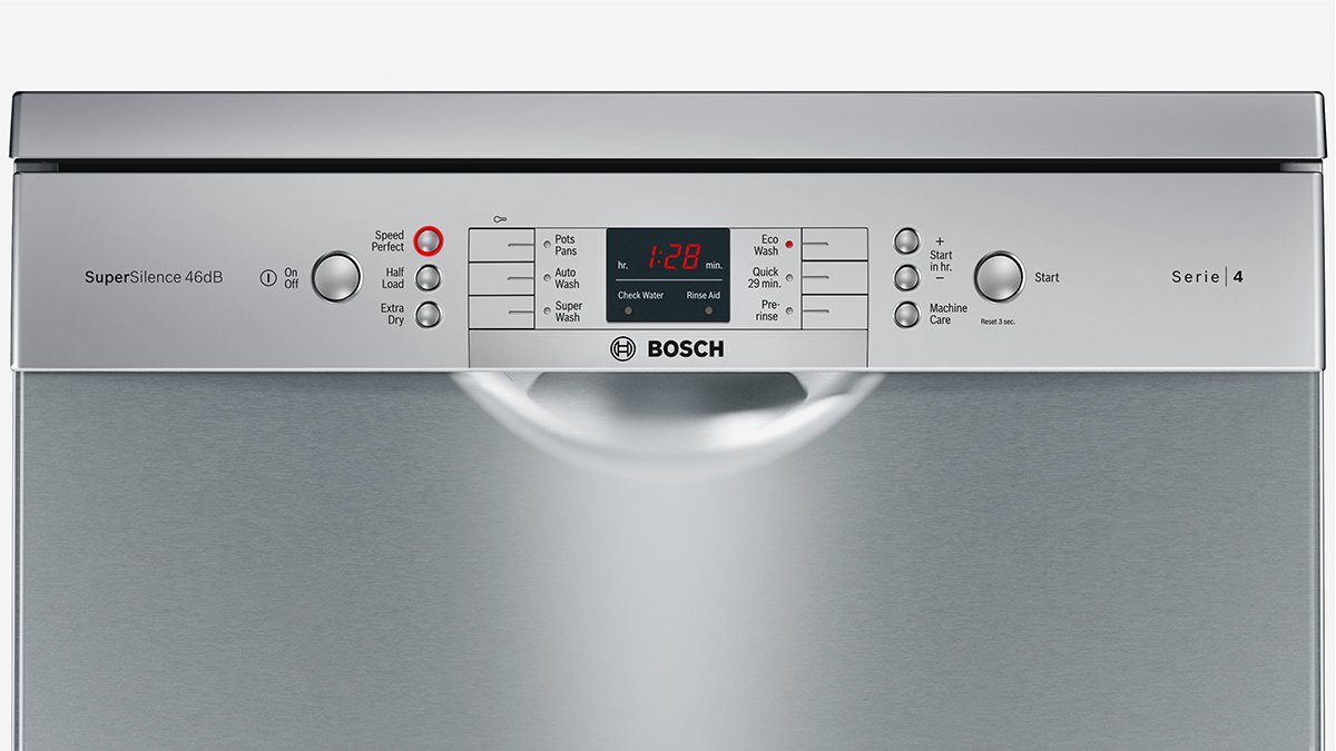 bosch sms46ki01a serie 4 stainless steel freestanding dishwasher