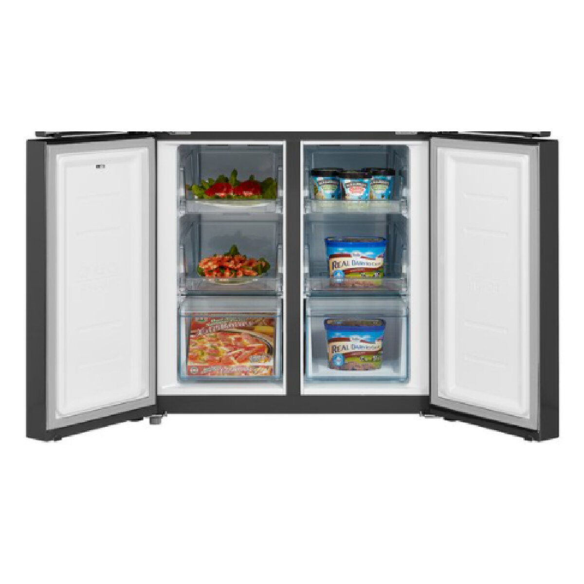 lec small black fridge freezer