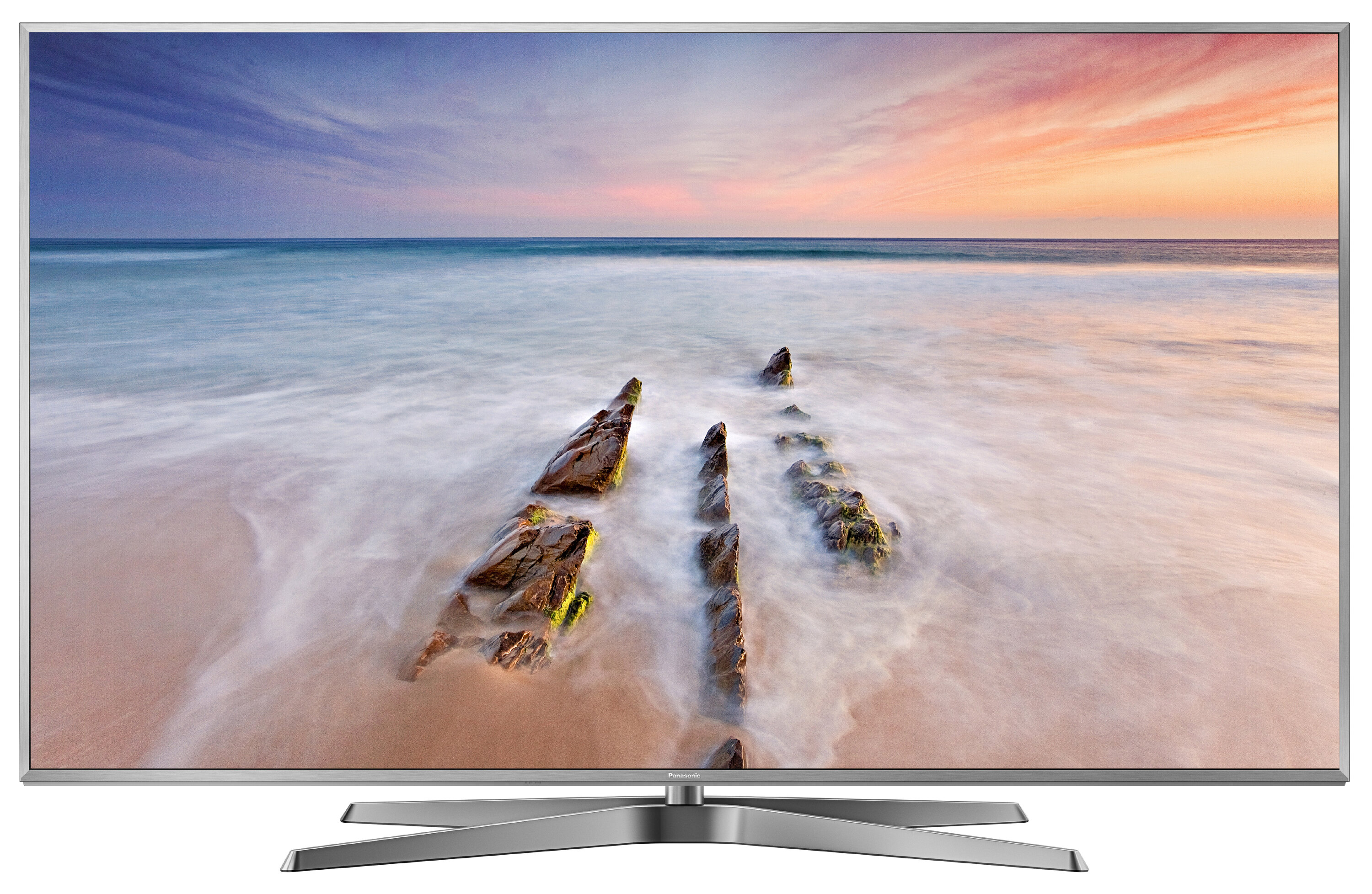 Led телевизор 75. Телевизор Panasonic 75. Panasonic HD TV. Panasonic th65gx655m. Картинка две пальмы и море.