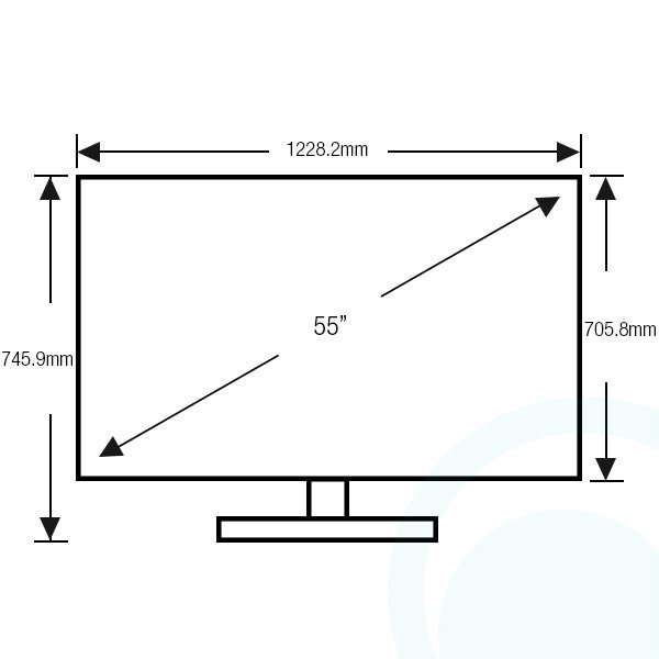 Samsung UA55HU8500 UA55HU8500W 55 Inch 140cm 4K Ultra HD Smart 3D LED LCD TV Front Dimension High 