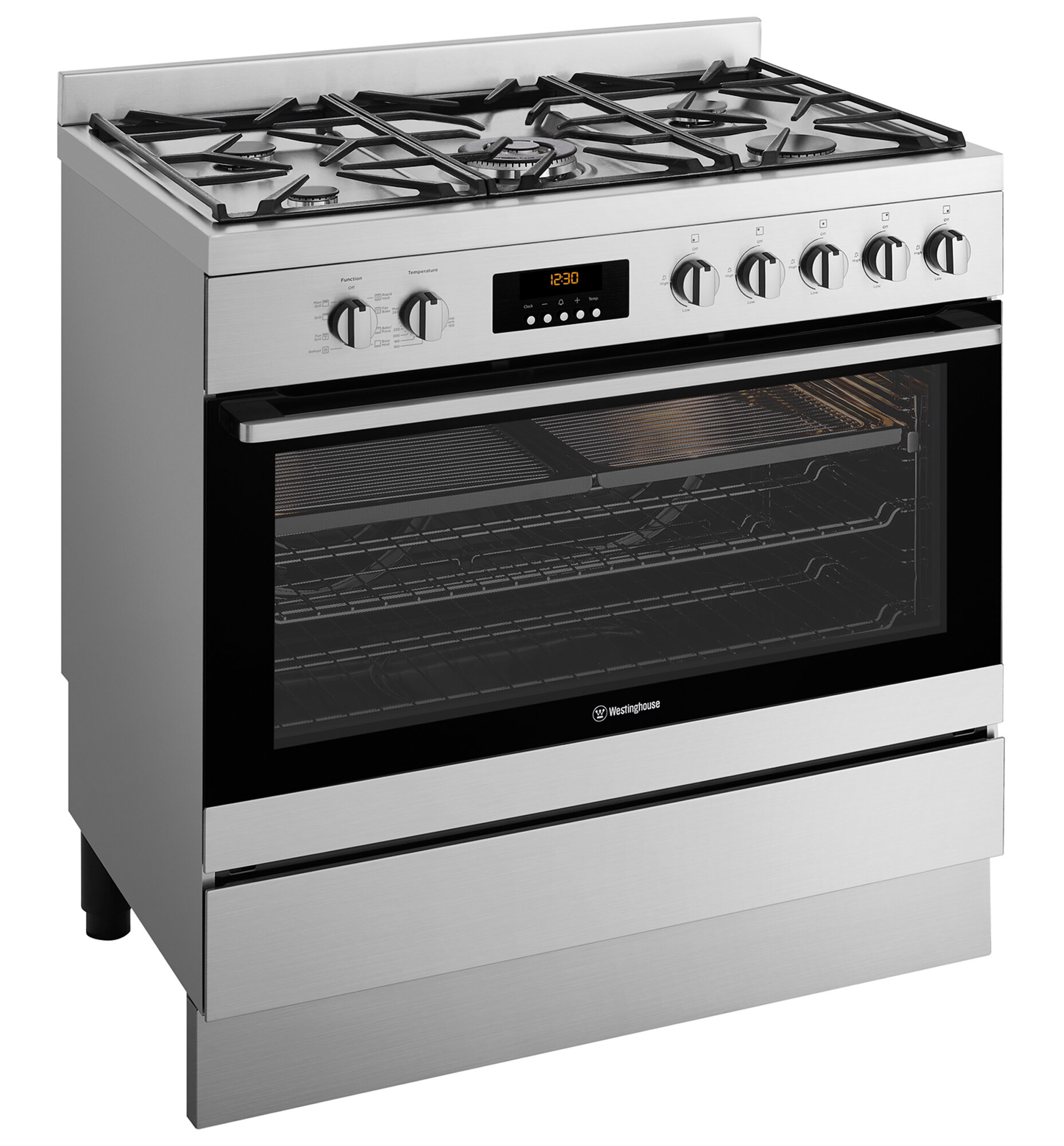 westinghouse dual fuel freestanding oven 90cm