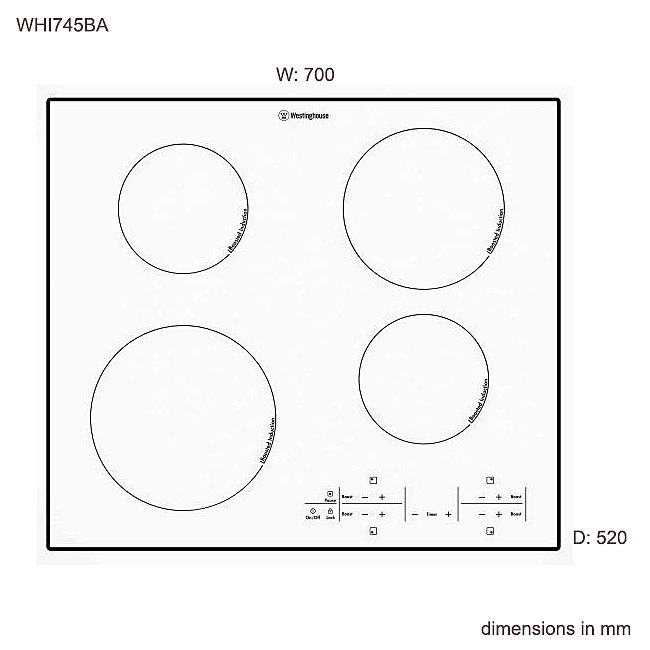 westinghouse whi645ba 60cm induction cooktop