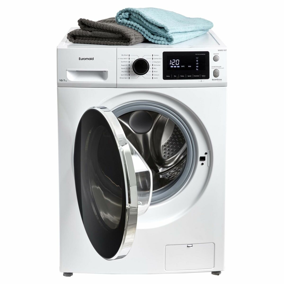 euromaid 10kg front load washing machine eflp1000w